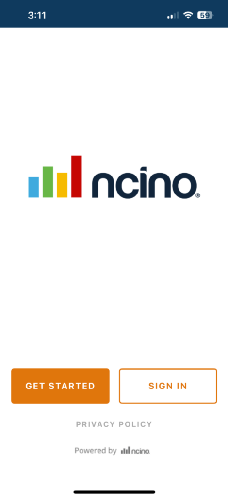 Mobile App Sign In screen, that shows two buttons 'Get Started' and 'Sign In'