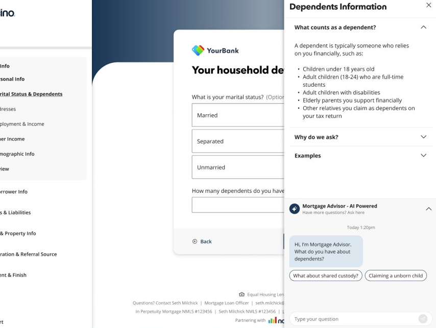 Mortgage Advisor - Loan Application Integration